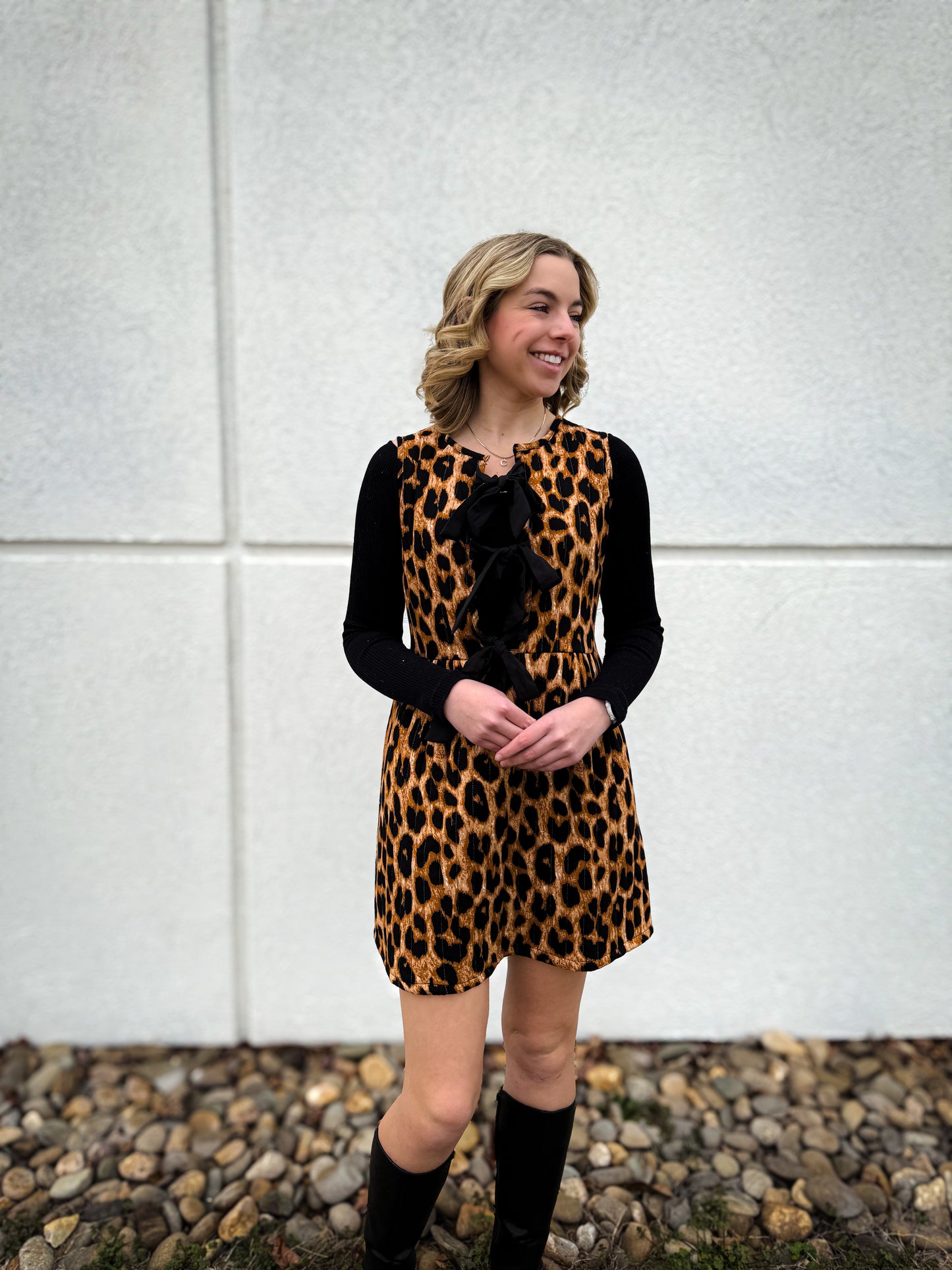 Wild at Heart Leopard Quilted Mini Dress