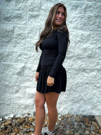 Catch a Break Foldover Skort - BLACK