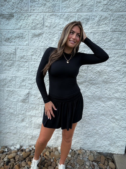 Catch a Break Foldover Skort - BLACK