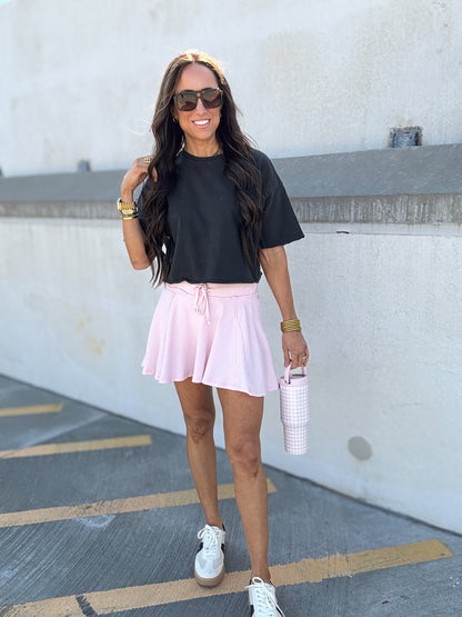 Cloud Soft Sweat Skort - SOFT PINK