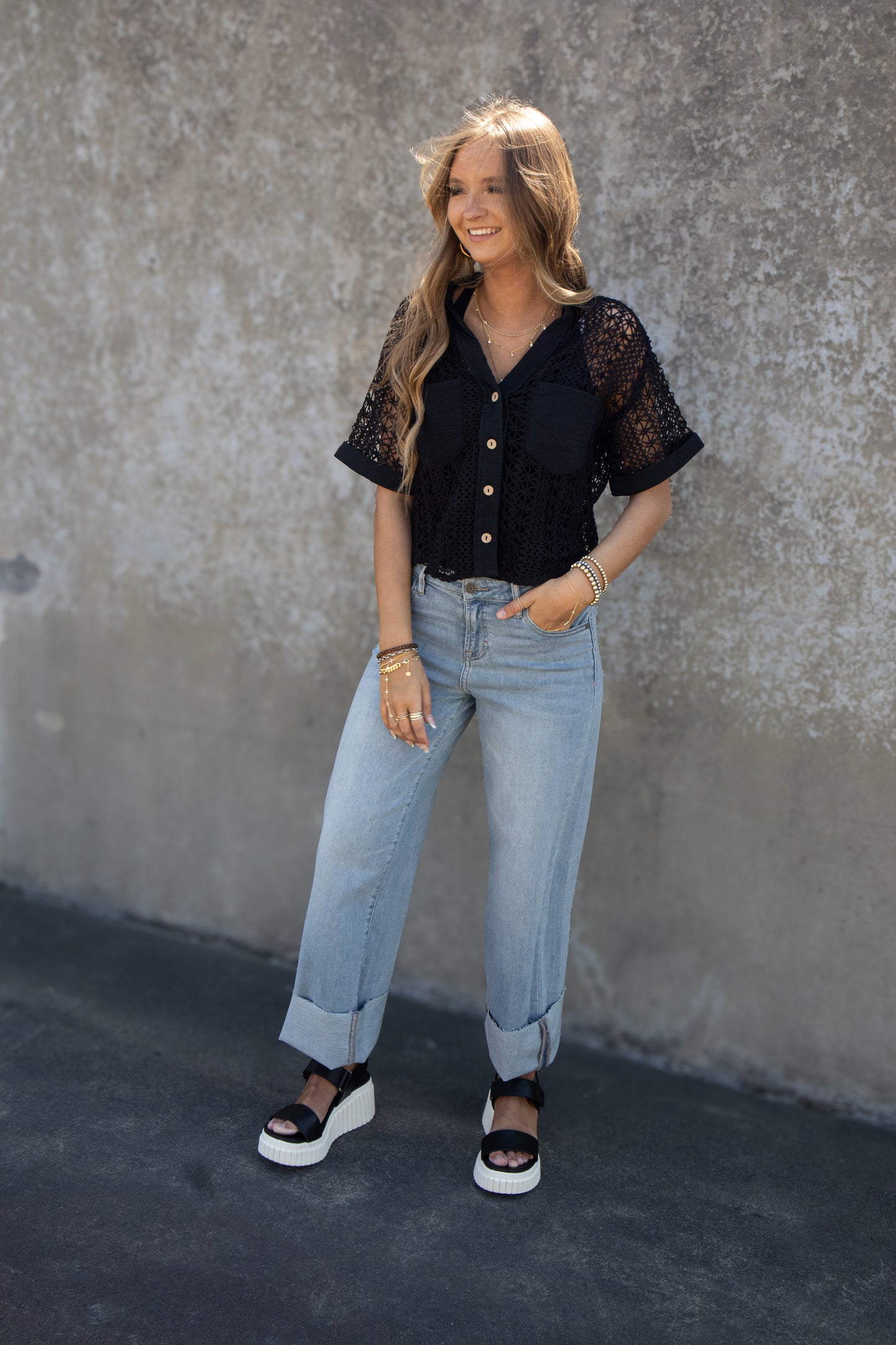 Hidden - LOGAN - Vintage Wash Stretch Mid Rise Dad Jean