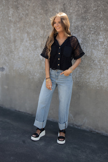 Hidden - LOGAN - Vintage Wash Stretch Mid Rise Dad Jean