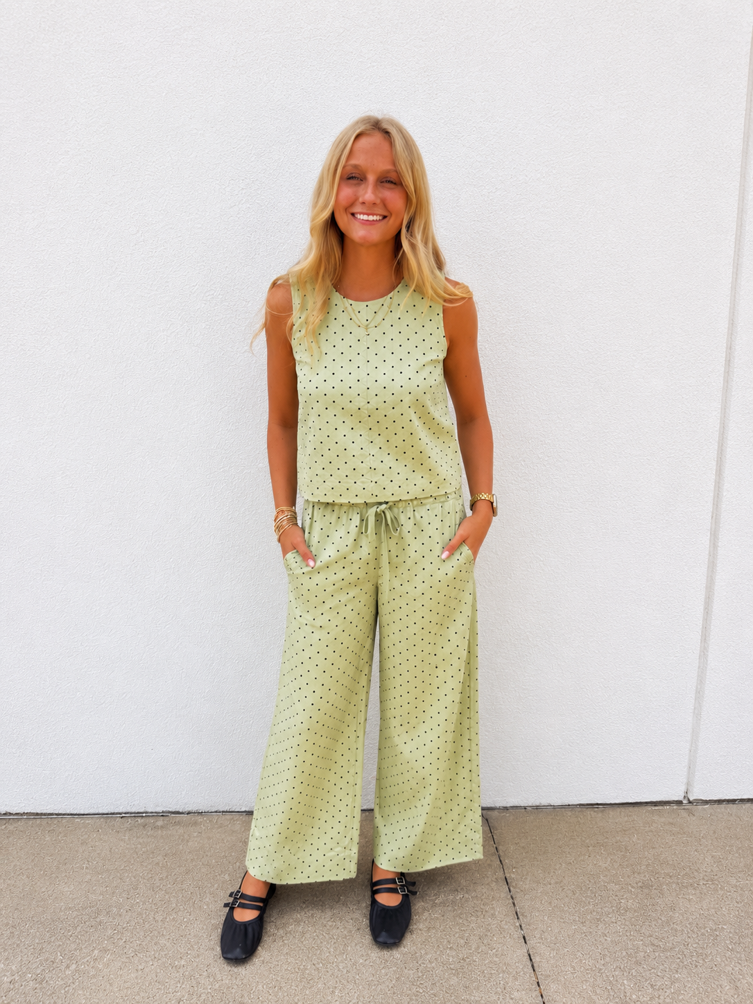 Pistachio Polka Dot Two Piece Set