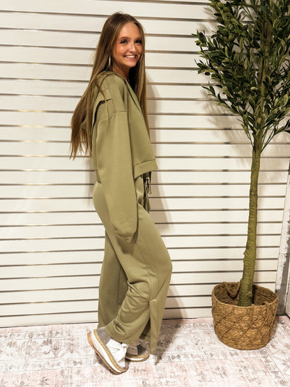 Serenity Modal Side Slit Pants - OLIVE