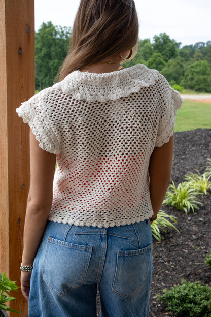 Free People - Lily Crochet Top - COCONUT MILK