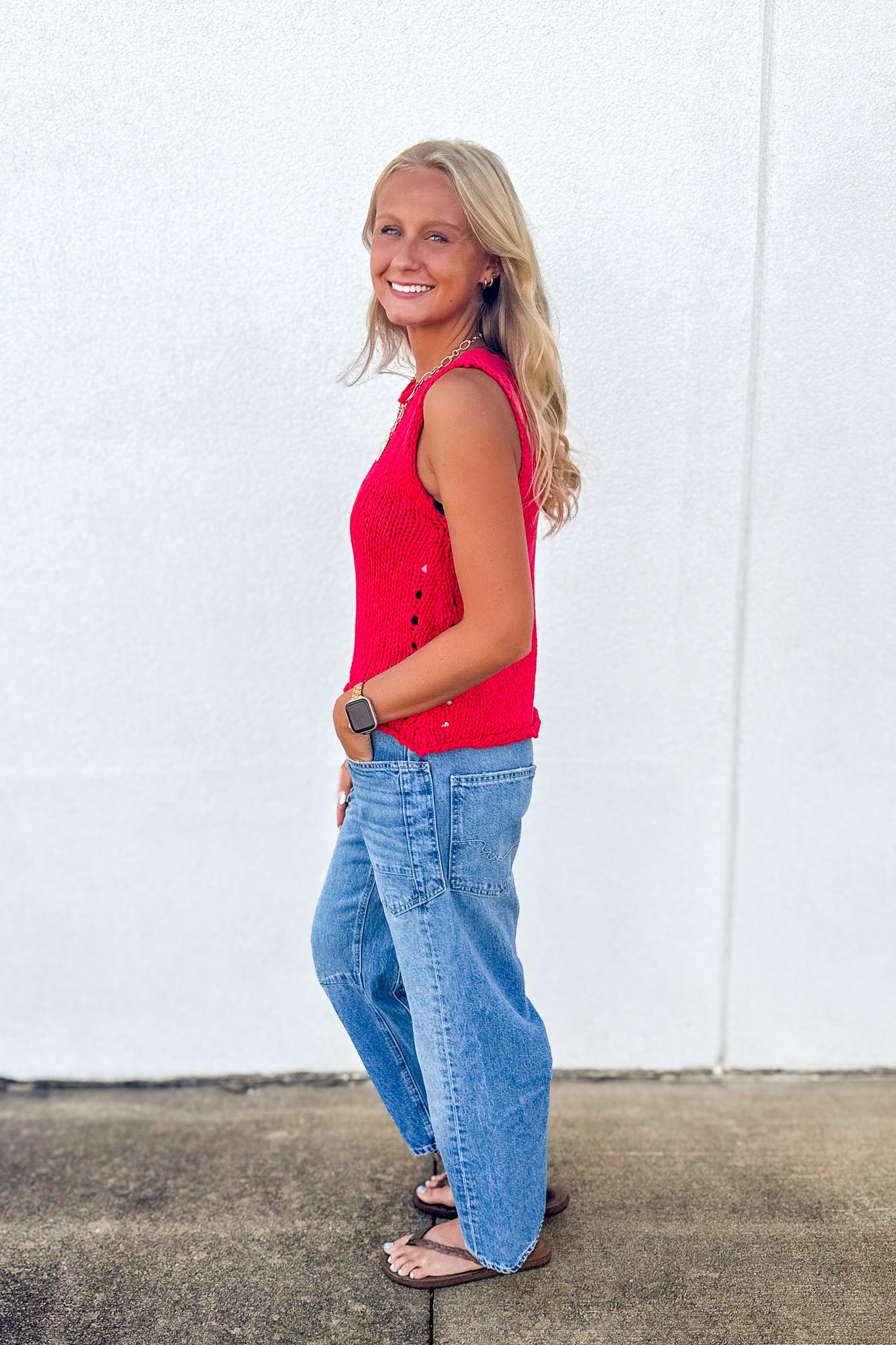 Free People - Opal Knit Tank - Sour Sweet (Red)
