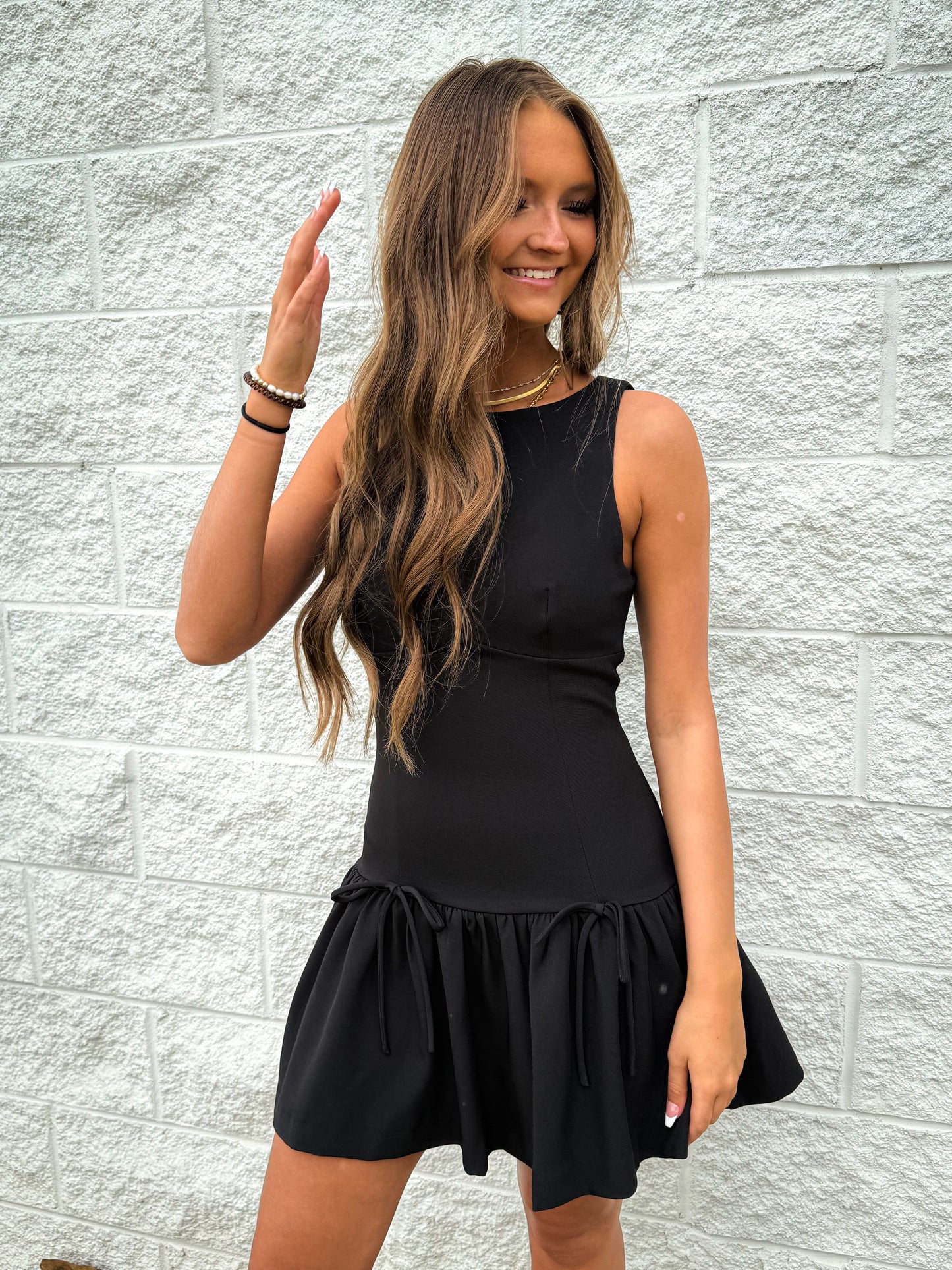 Tied in Elegance Black Mini Dress