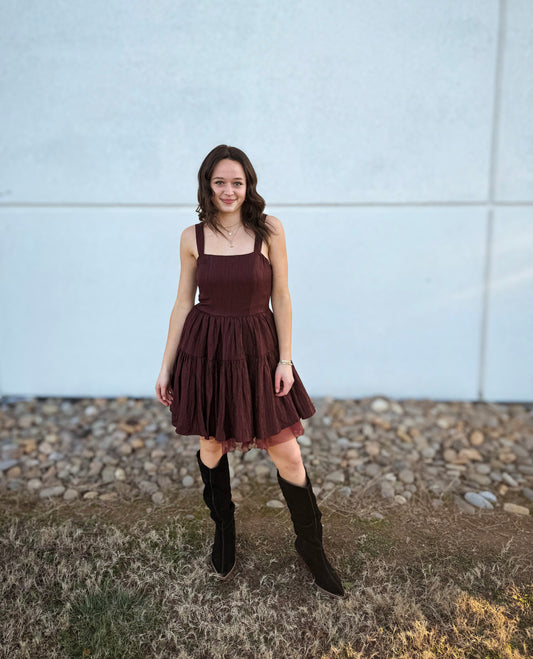 Burgundy Dream Mini Dress