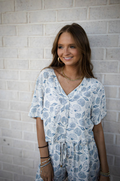 Seashell Linen Top