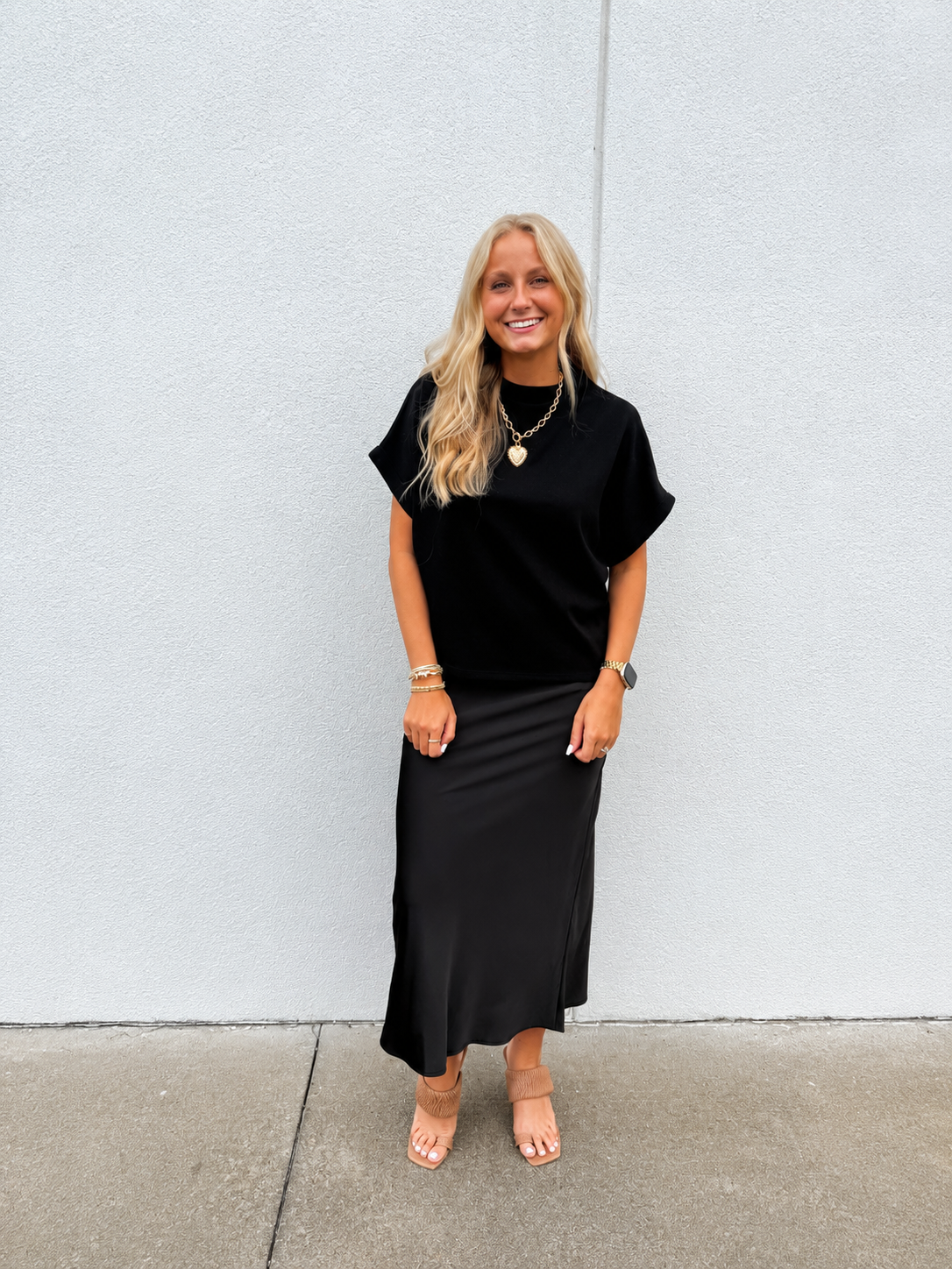 Modern Moment Boxy Mock Neck Top - Sleek Black