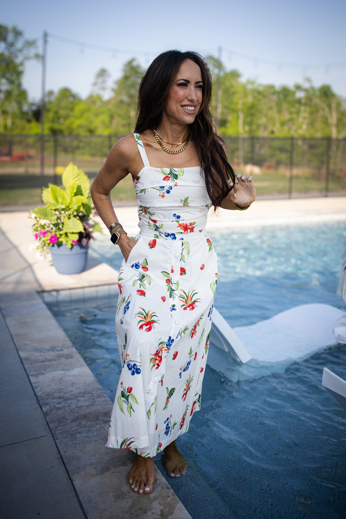 Tropic Twist Midi Skirt