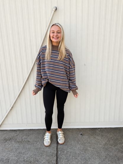Free People - Palm Springs Striped Pullover - Army Combo