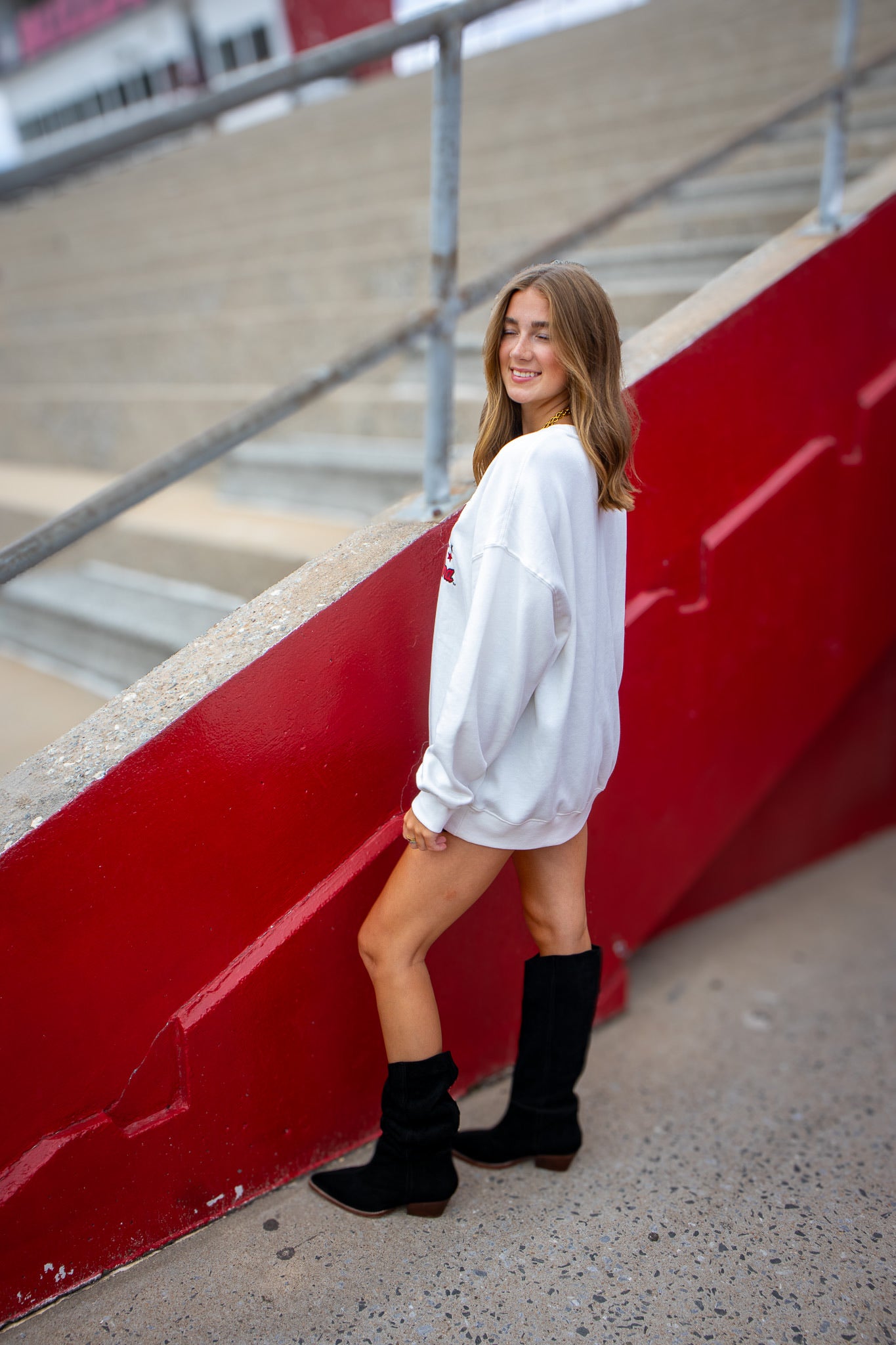 Carolina Gamecocks Layered Patch Crewneck