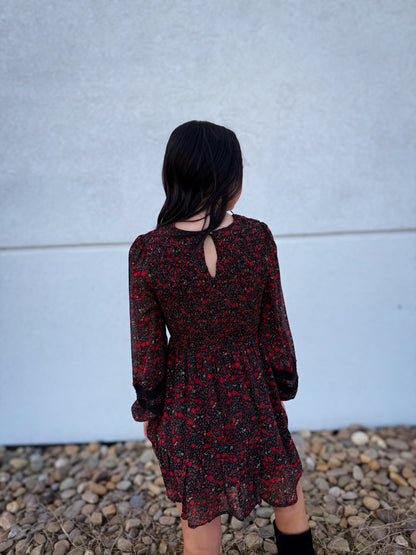 Merry Blooms Chiffon Mini Dress