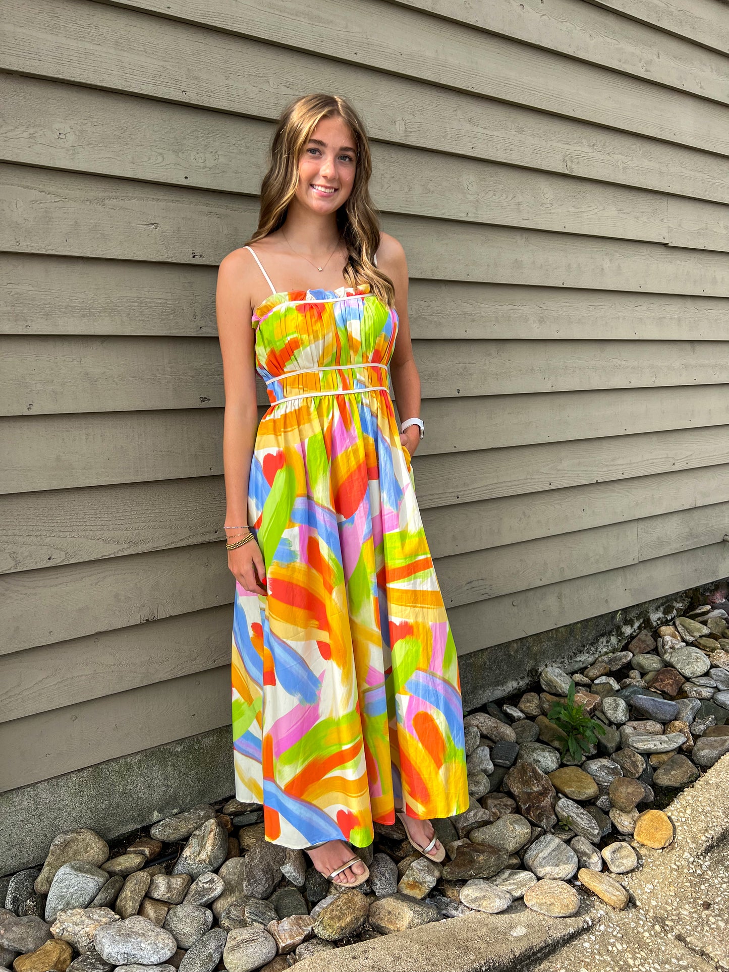 Brushstrokes Of Brilliance Maxi Dress