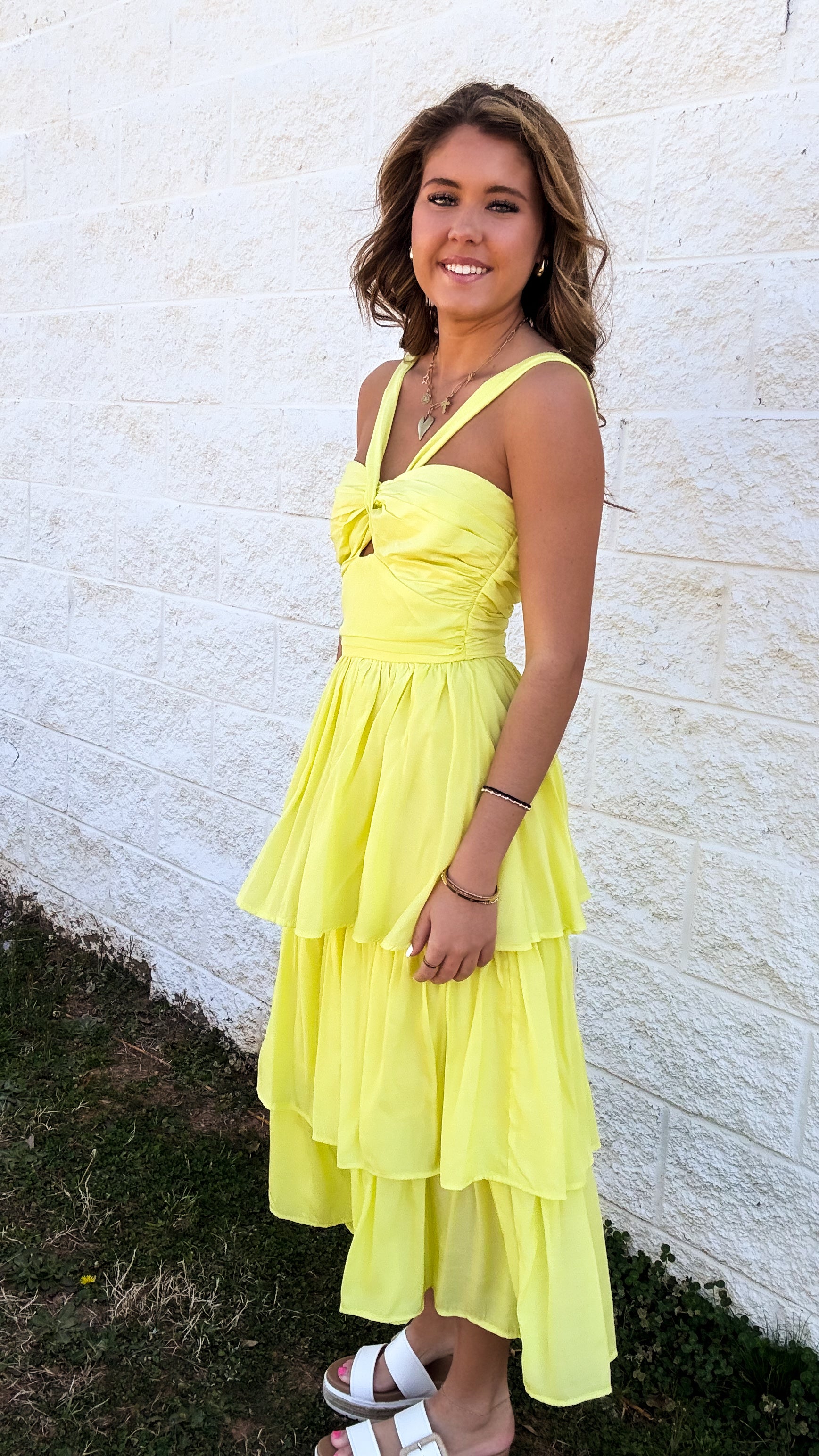 yellow halter dress midi Lulus | Yellow Halter Backless Slip Midi Dress | Womens | Medium (Available in XXS, S, L, XL)