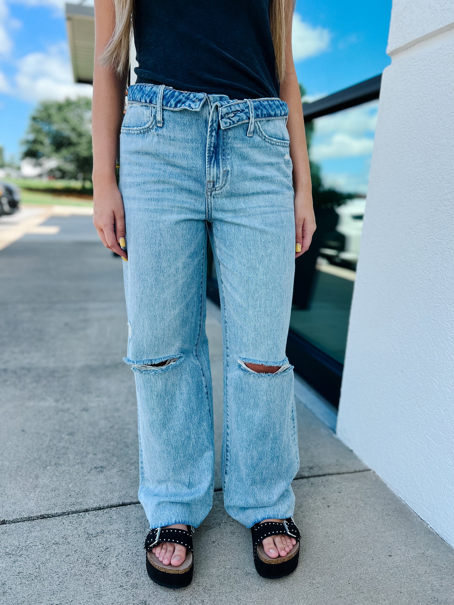 Hidden - Logan Fold Over Waistband Jean