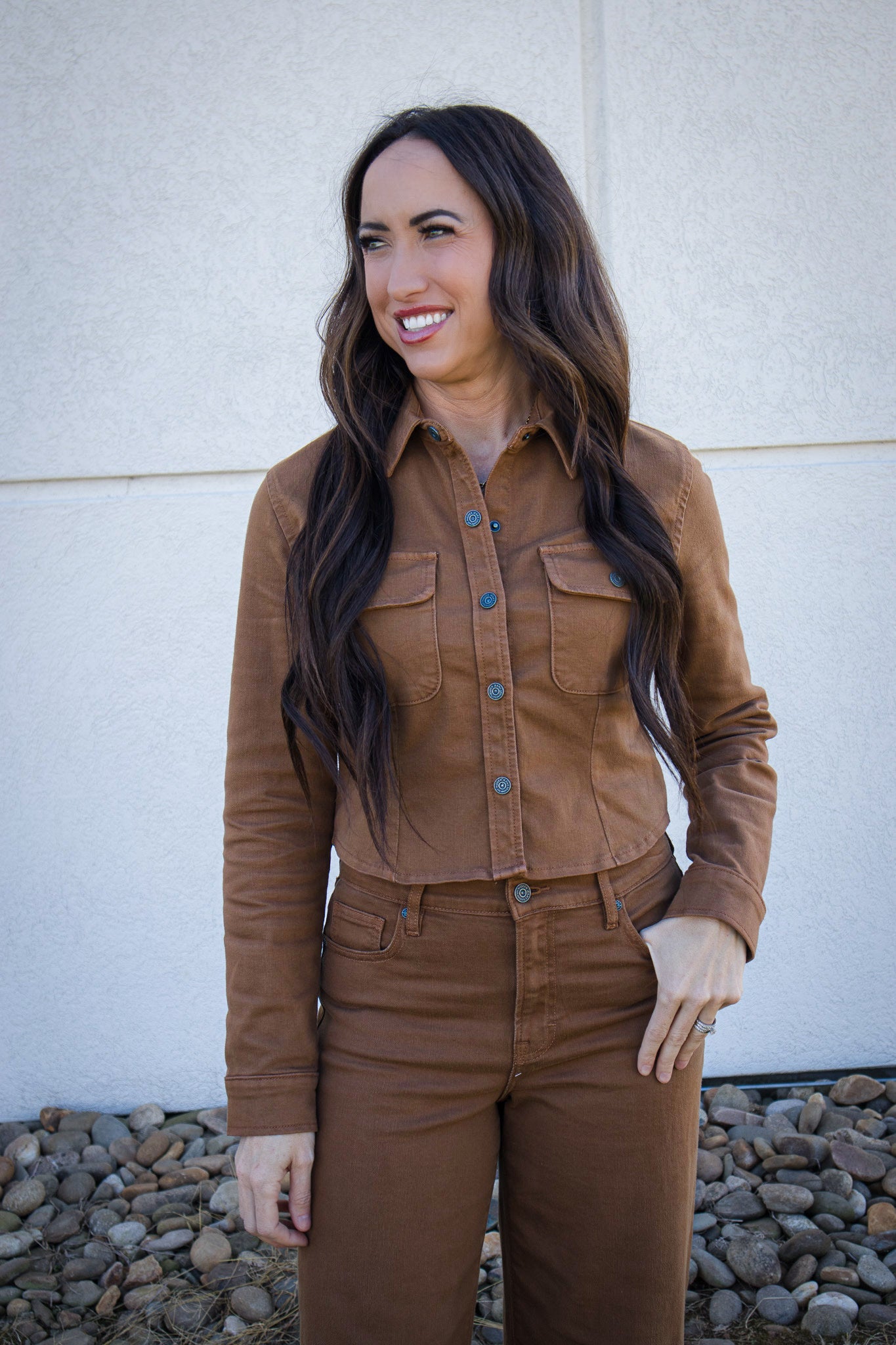 Hidden - Abbey Tawny Tapered Button-Up Shirt