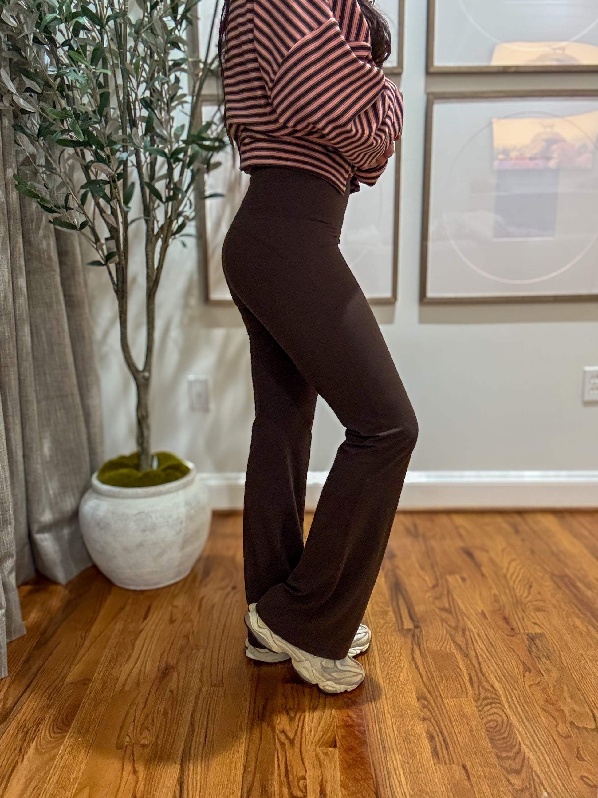 chocolate brown butter soft flare leggings