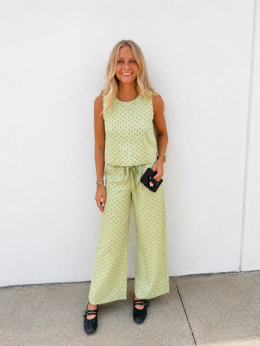 Pistachio Polka Dot Two Piece Set
