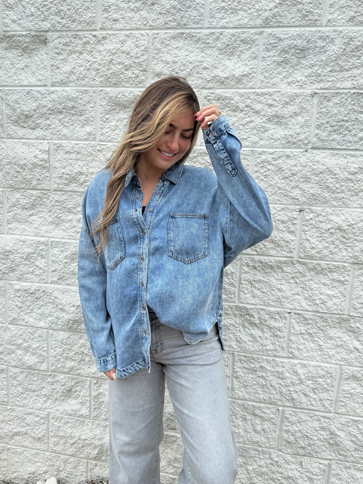 Super soft chambray button down shirt 