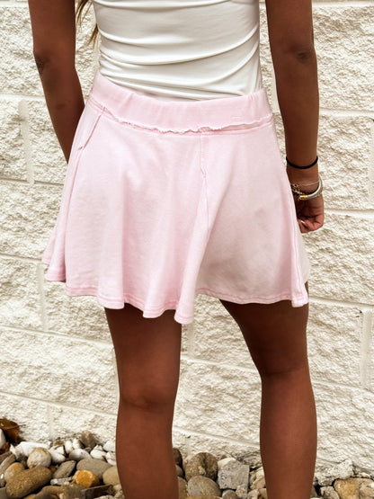 Cloud Soft Sweat Skort - SOFT PINK