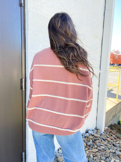 In My Lane Blush and Ivory Sweater