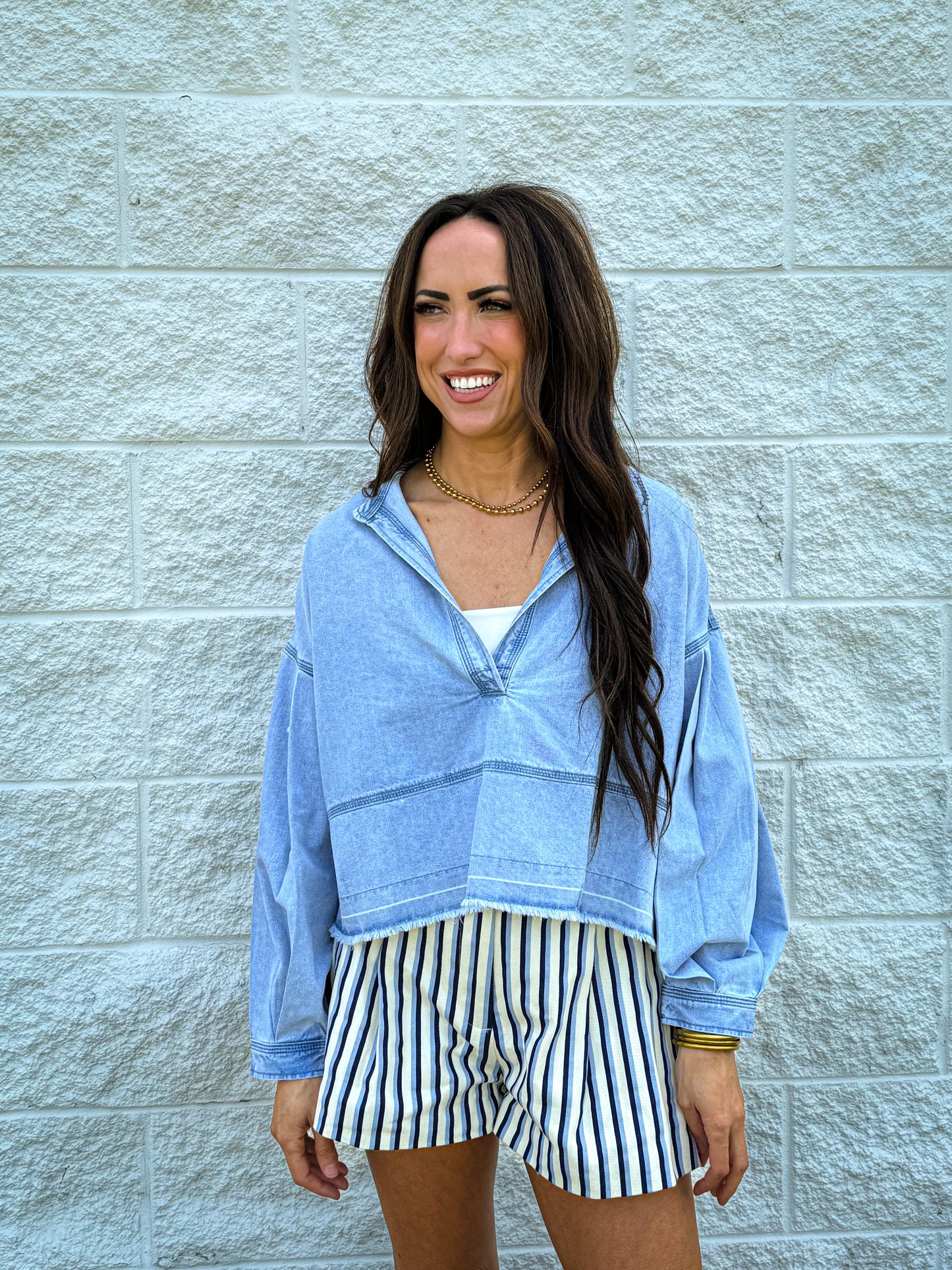 Retro Rails Stripe Shorts