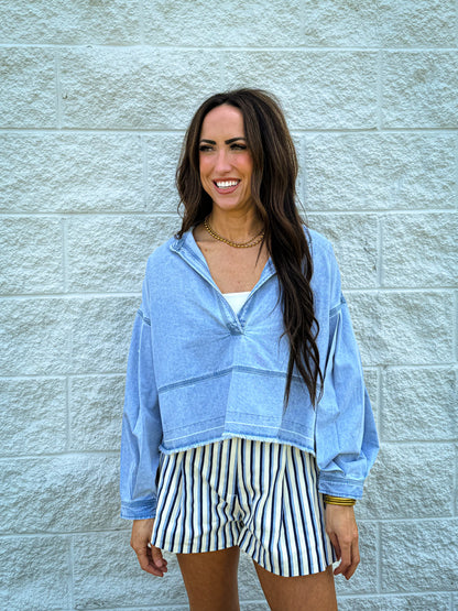 Retro Rails Stripe Shorts