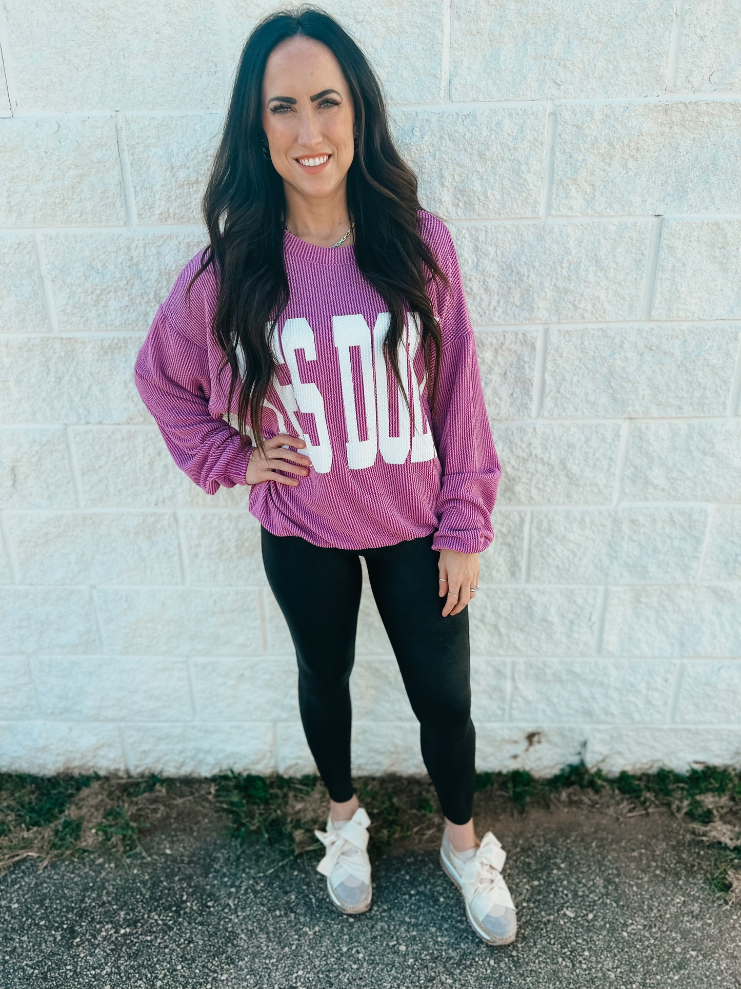 Yes Doll Ribbed Pullover - PURPLE