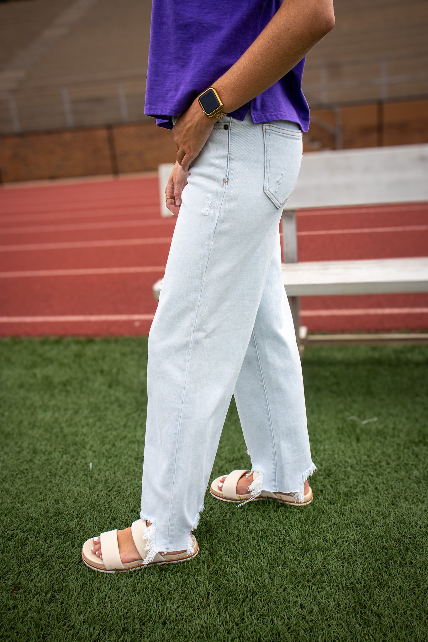 Hidden - Nori Super Light Wash 31" Mid Rise Wide Leg Jeans