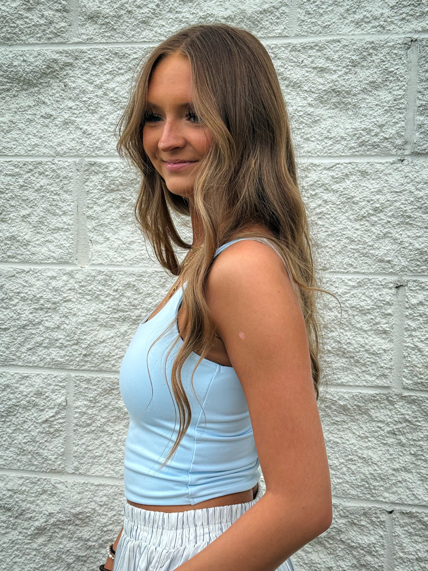 Off Duty Square Neck Tank - BLUE