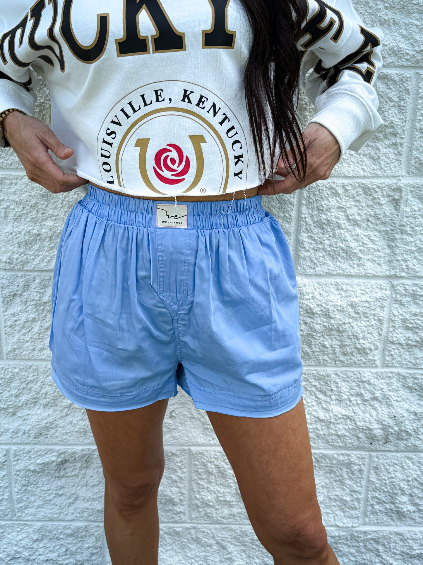 Free People - Day To Day Solid Boxers - PLACID BLUE