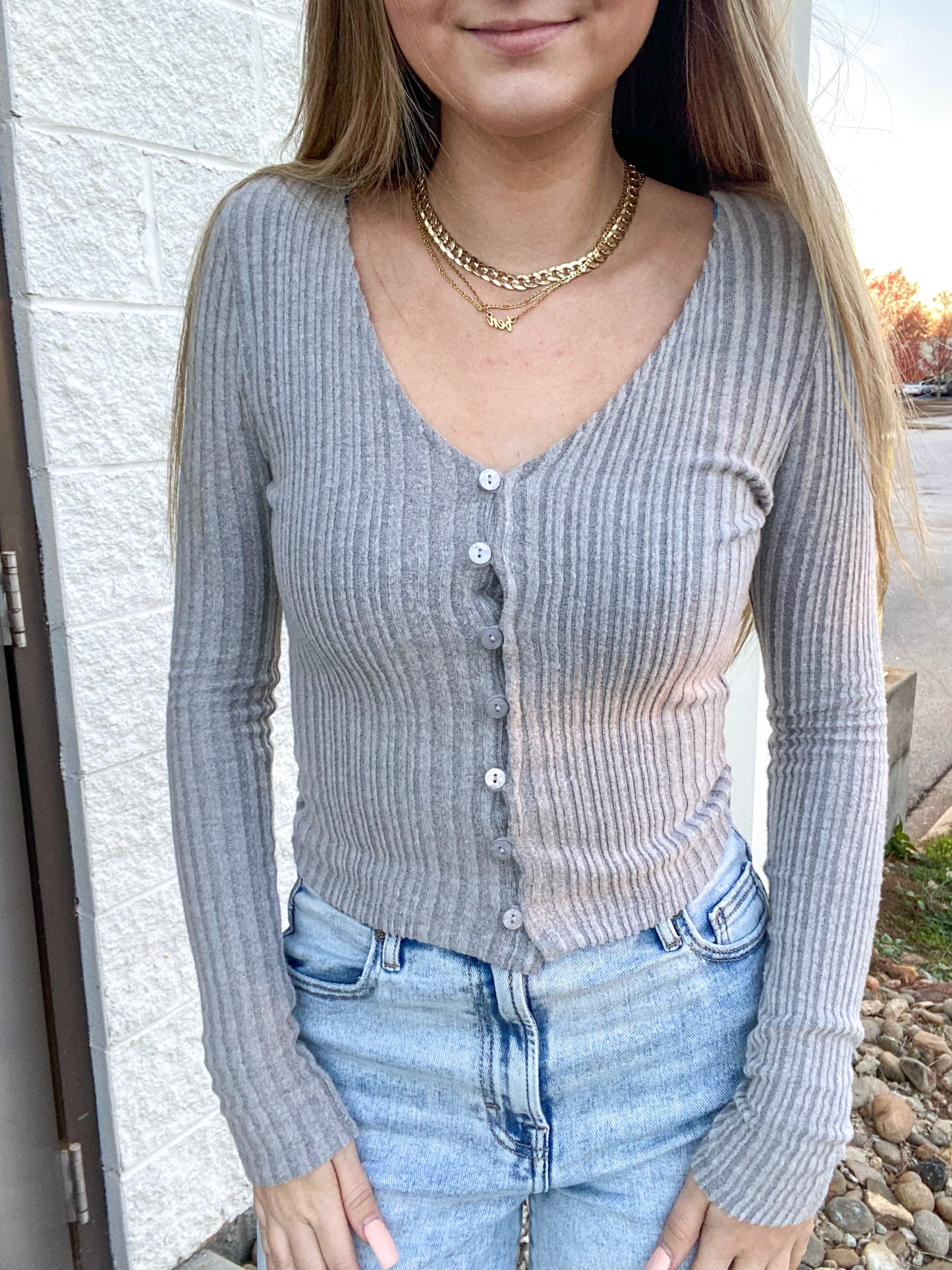 Grey Day Dream Long Sleeve Top