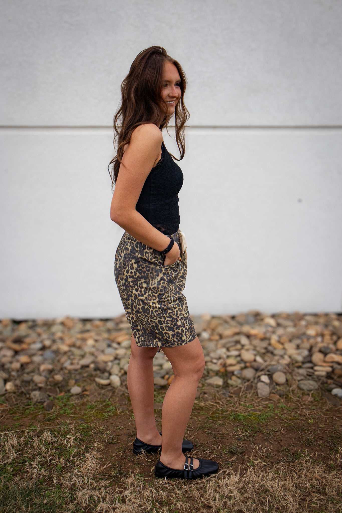 Aria Black Floral Lace Scalloped Cropped Cami