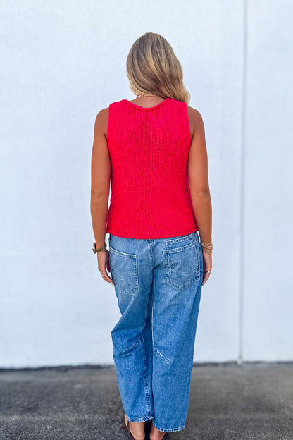 Free People - Opal Knit Tank - Sour Sweet (Red)