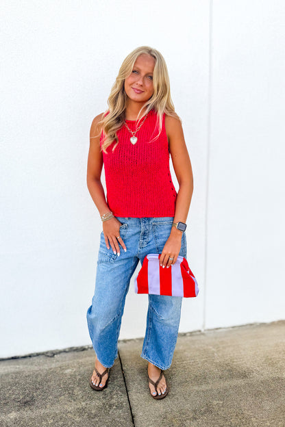 Free People - Opal Knit Tank - Sour Sweet (Red)