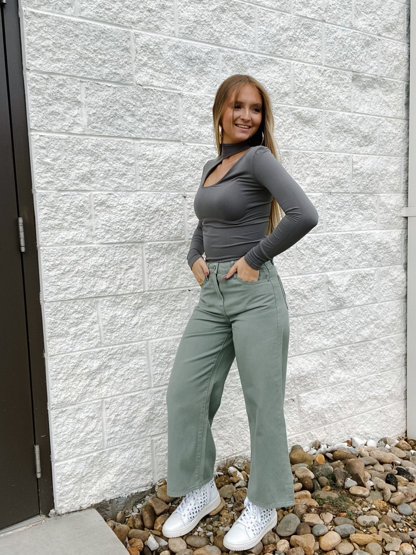 Free People - Cut It Out Seamless Long Sleeve - MULLED BASIL