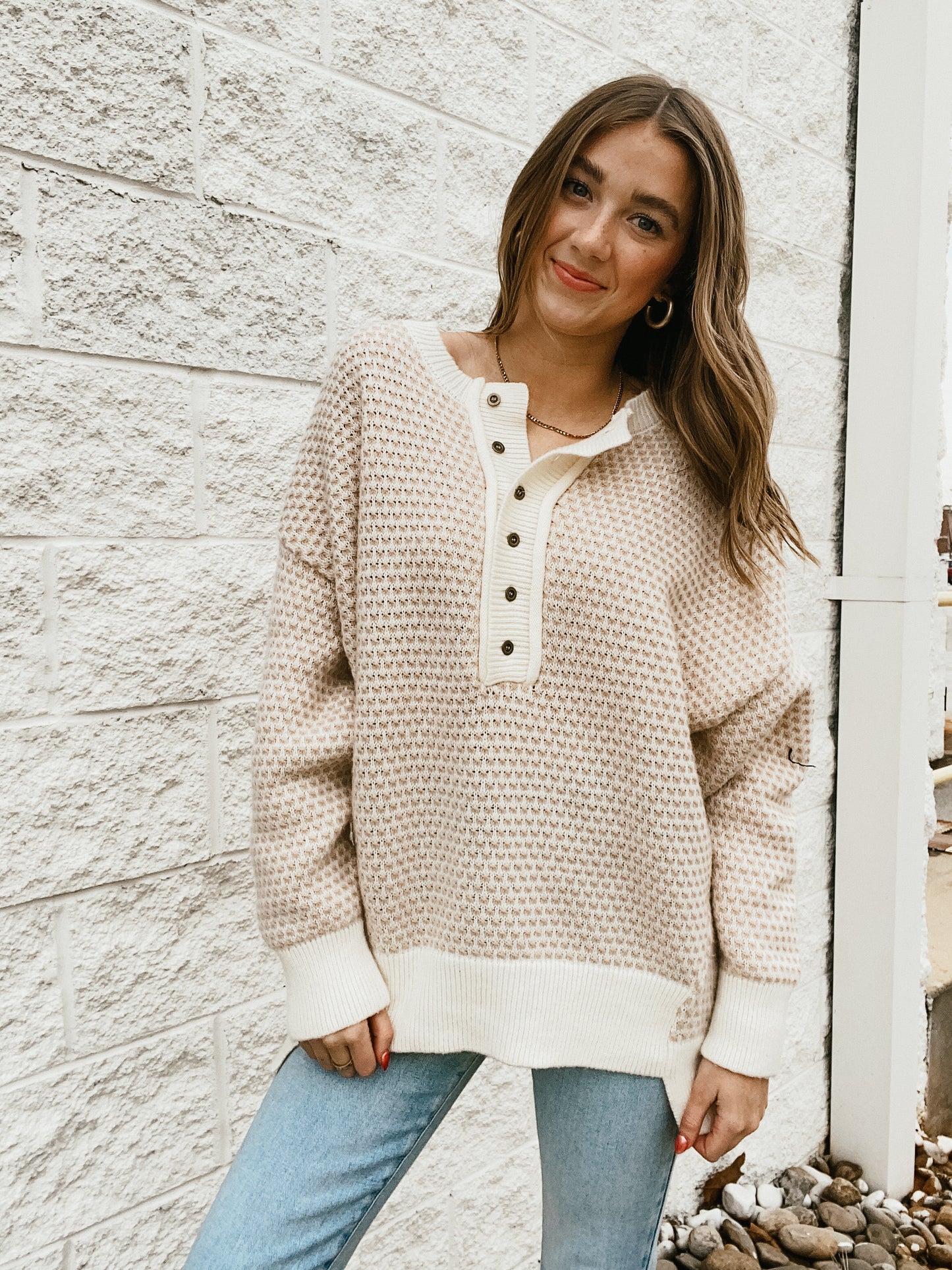 Winter Beige Oversized Sweater