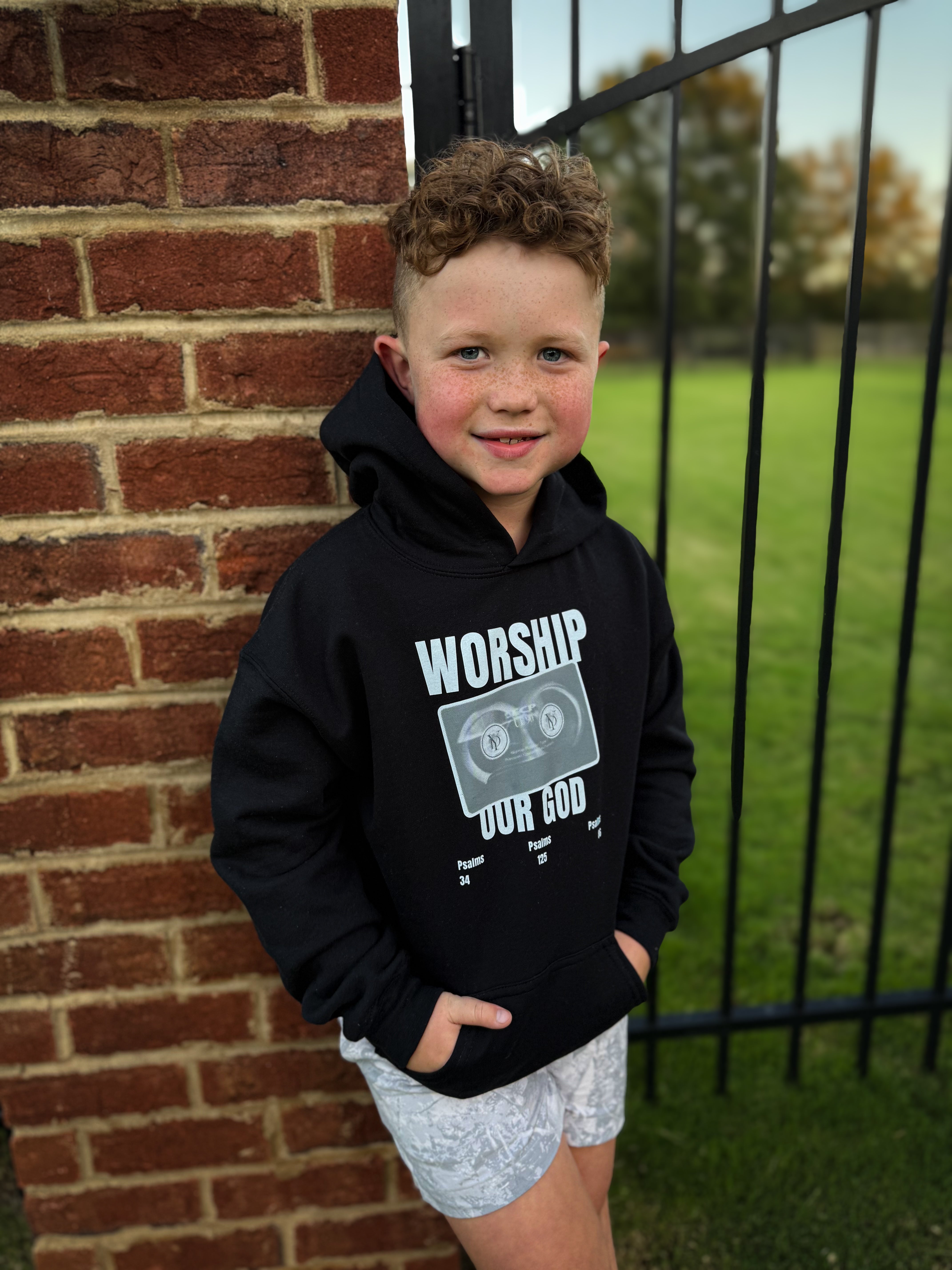Worship Our God Graphic Hoodie - KIDS – Yes Doll Boutique
