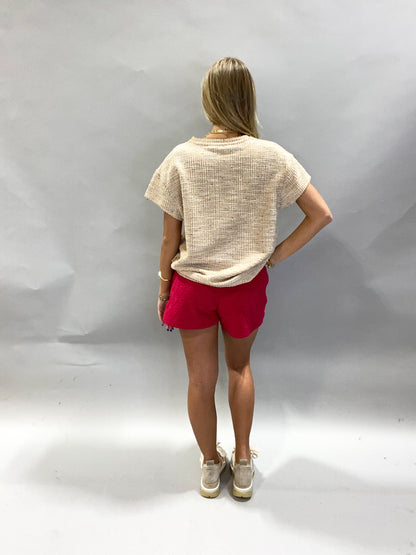 Hot Pink Tulip Quilted Shorts