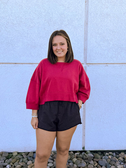 Free People - Intercept Short Sleeve Pullover - Candy Apple Red