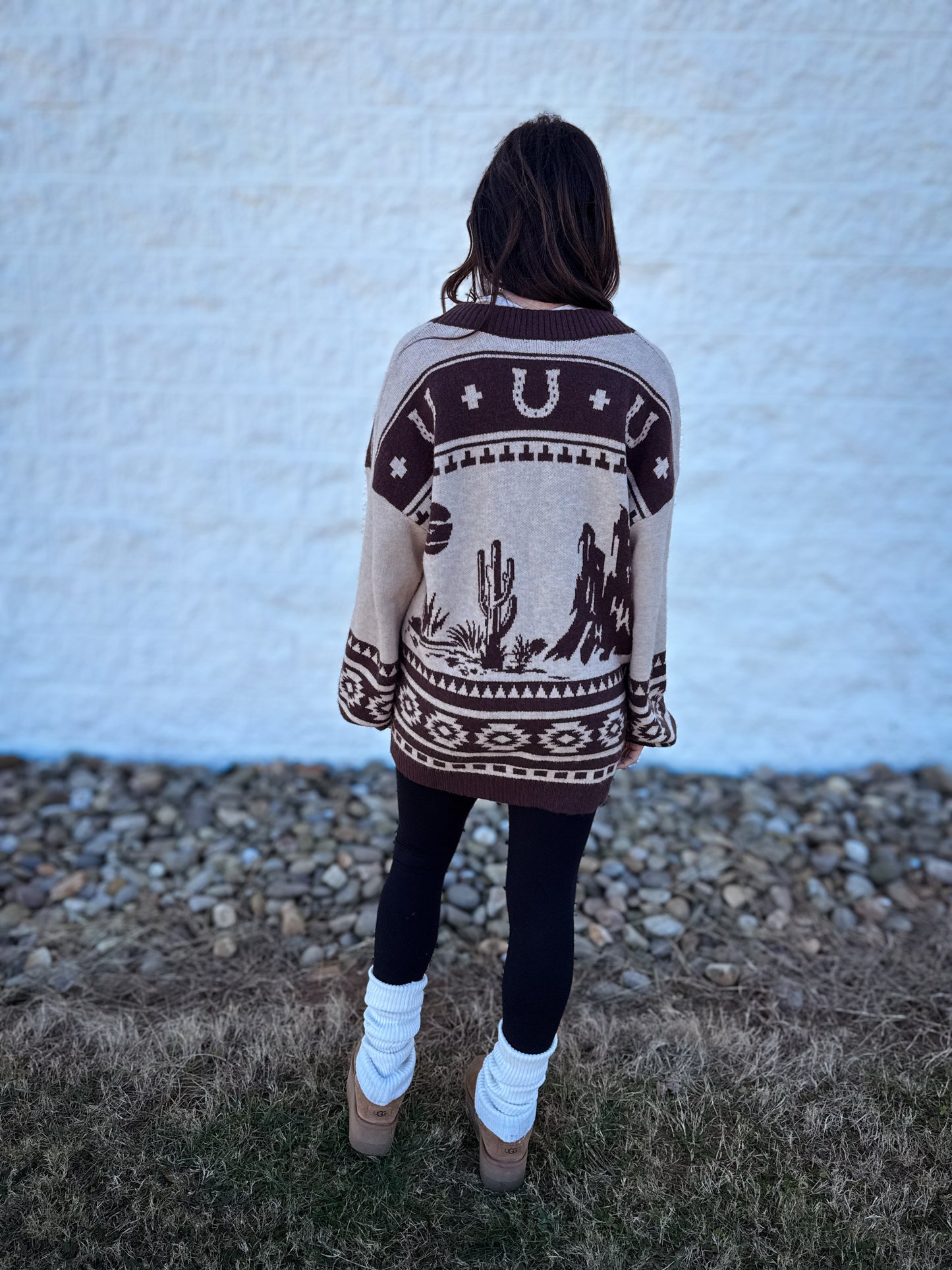 Equestrian Cardigan - BROWN/TAUPE