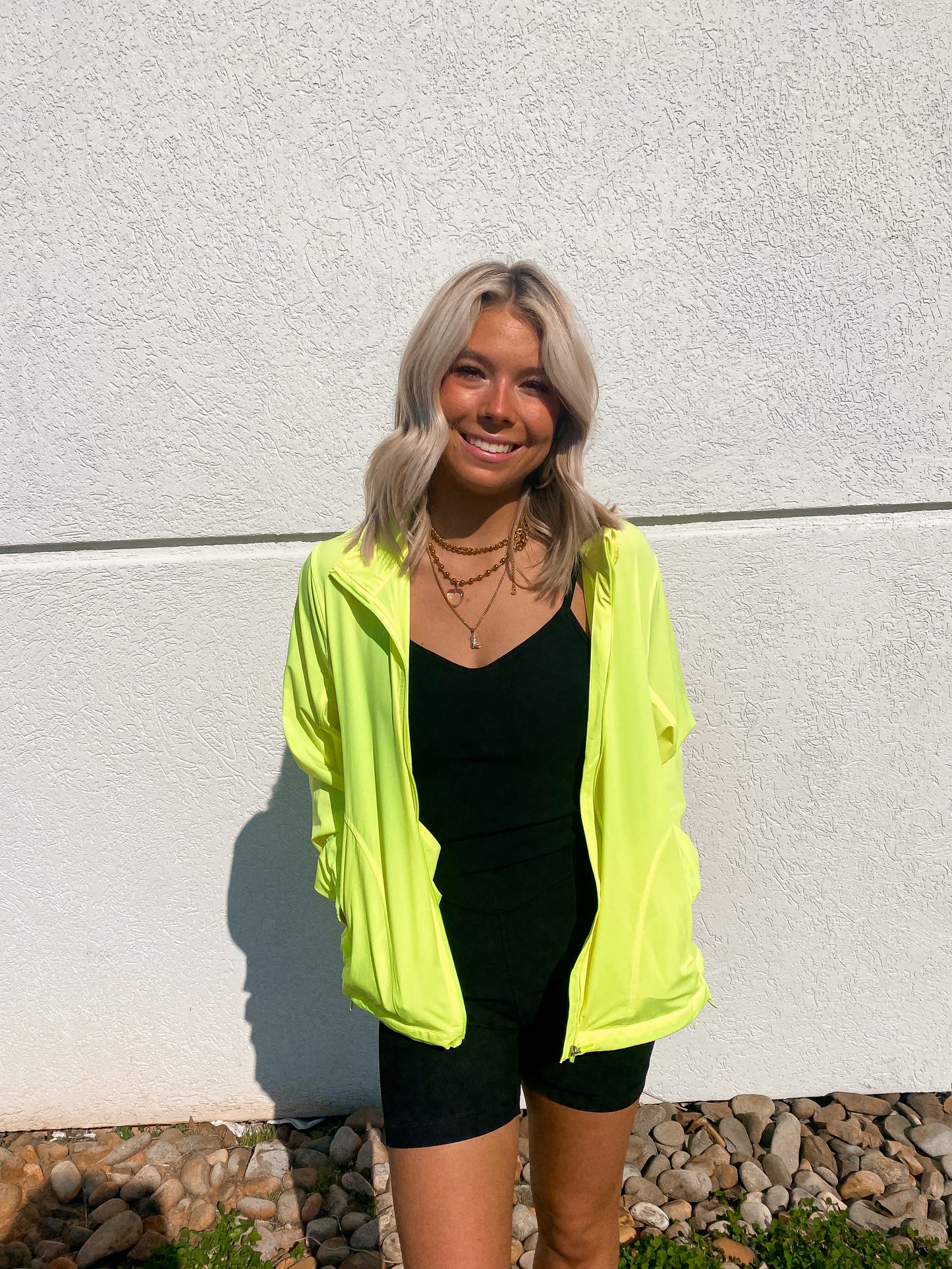 Noticed You Windbreaker Jacket - NEON YELLOW