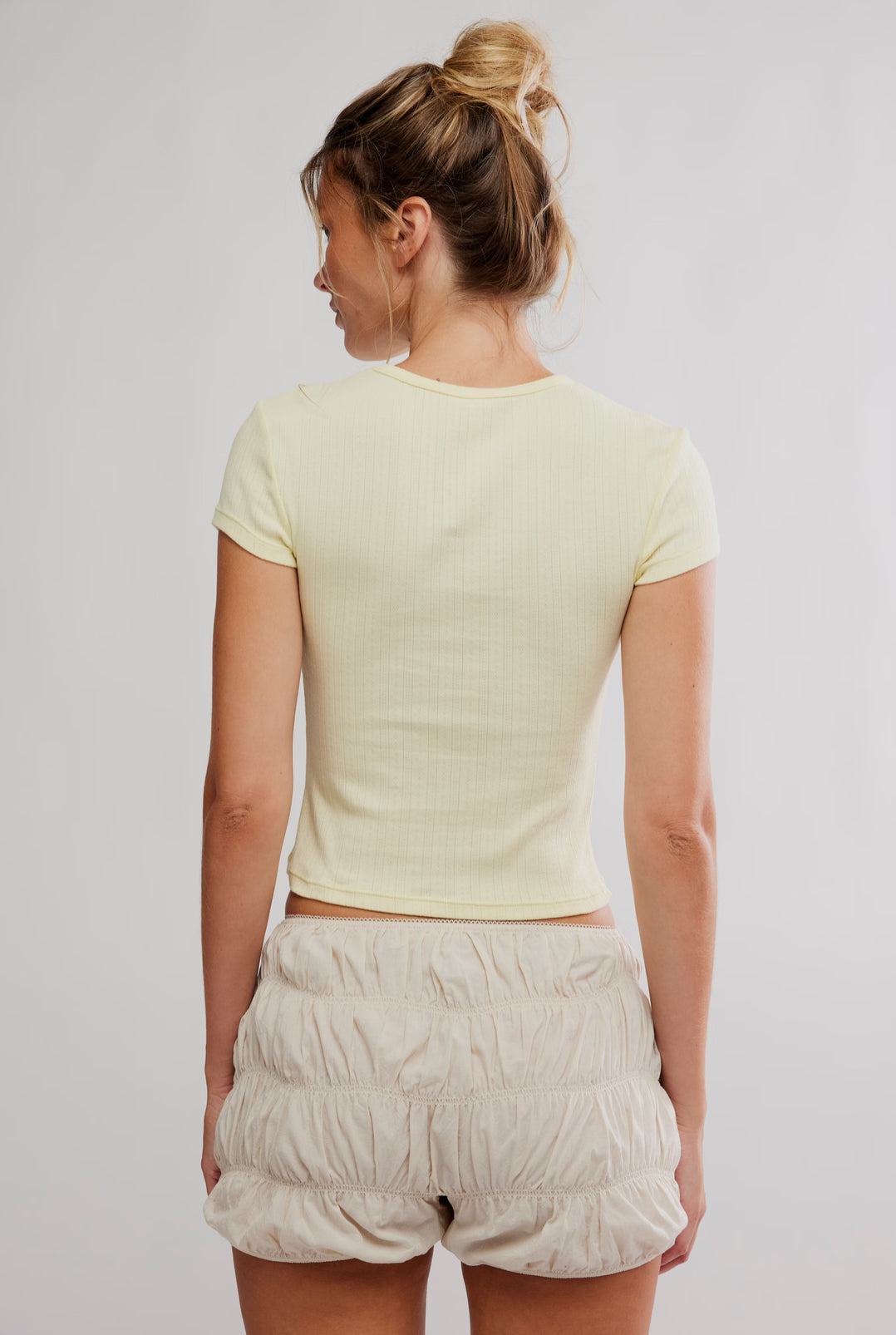 Free People - Wait A Minute Baby Tee - BANANA CREAM