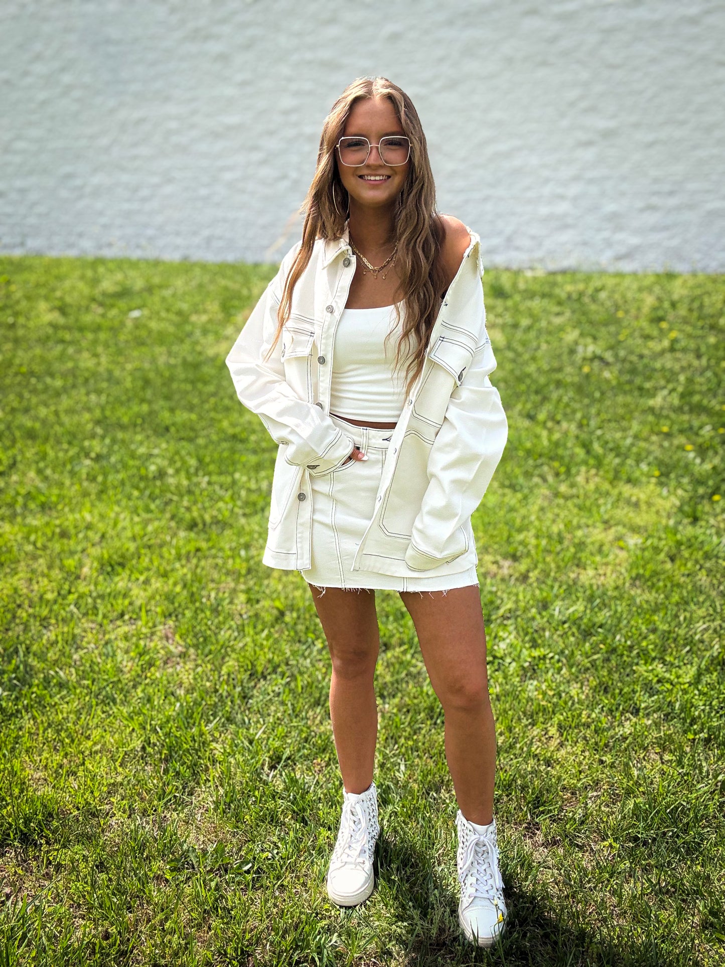 Hidden - Abbey Oversized Shacket - PEARL