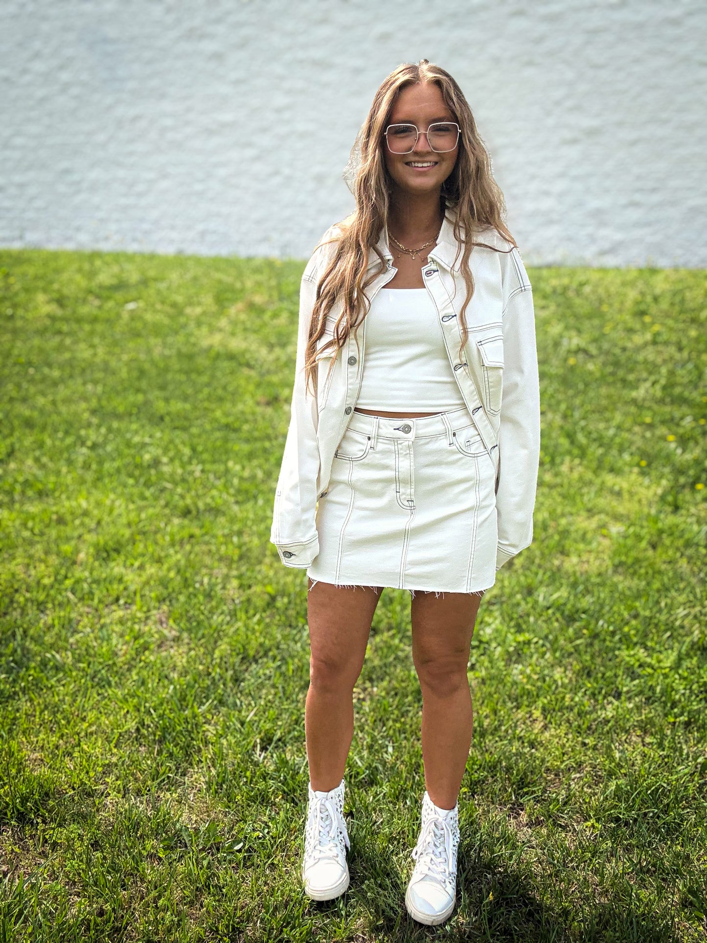 Hidden - Abbey Oversized Shacket - PEARL