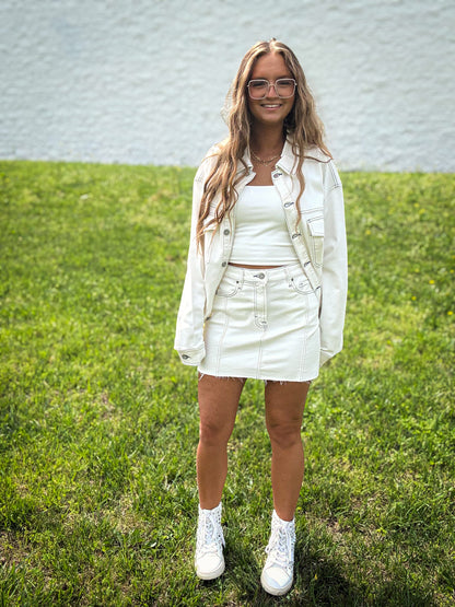 Hidden - Abbey Oversized Shacket - PEARL