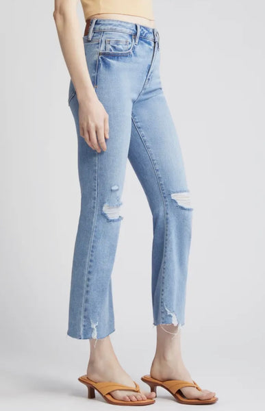 Hidden - Happi Crop Flare Distressed Clean Hem Jeans