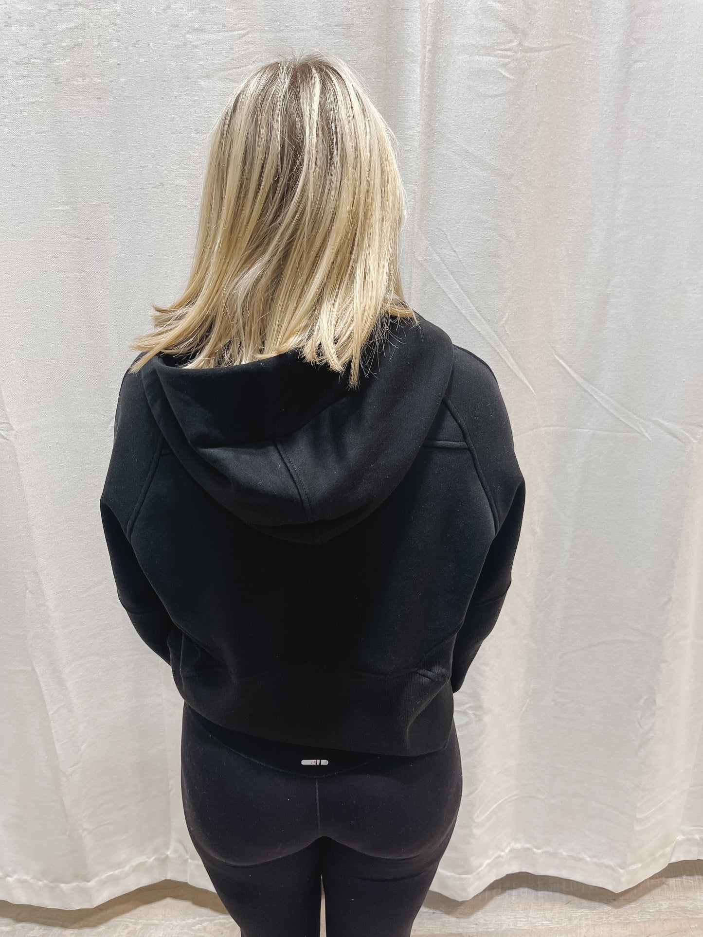 Essential Half-Zip Hoodie - BLACK